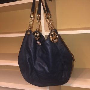 Like new blue leather Michael Kors bag!